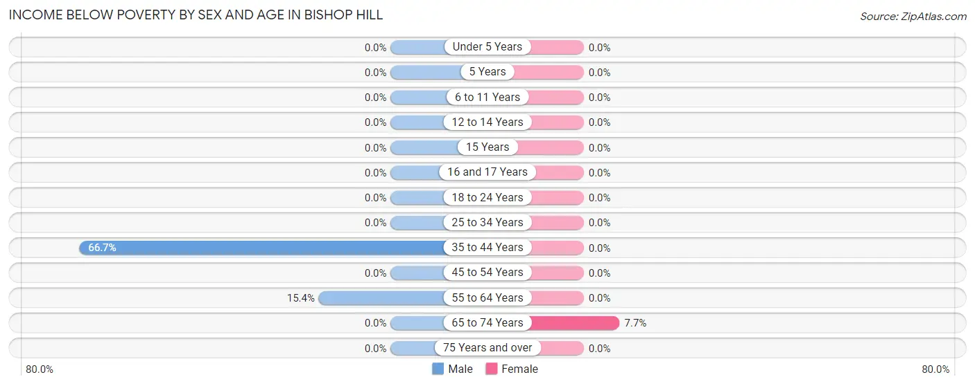 Income Below Poverty by Sex and Age in Bishop Hill