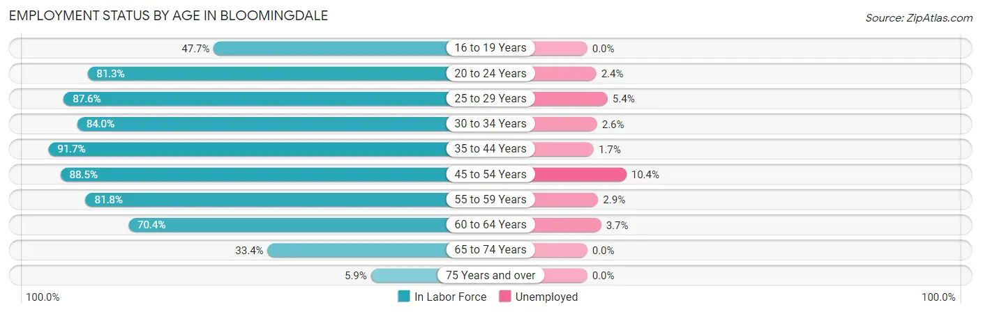 Employment Status by Age in Bloomingdale