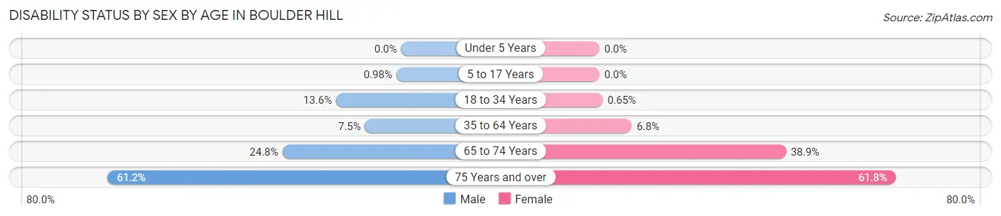 Disability Status by Sex by Age in Boulder Hill