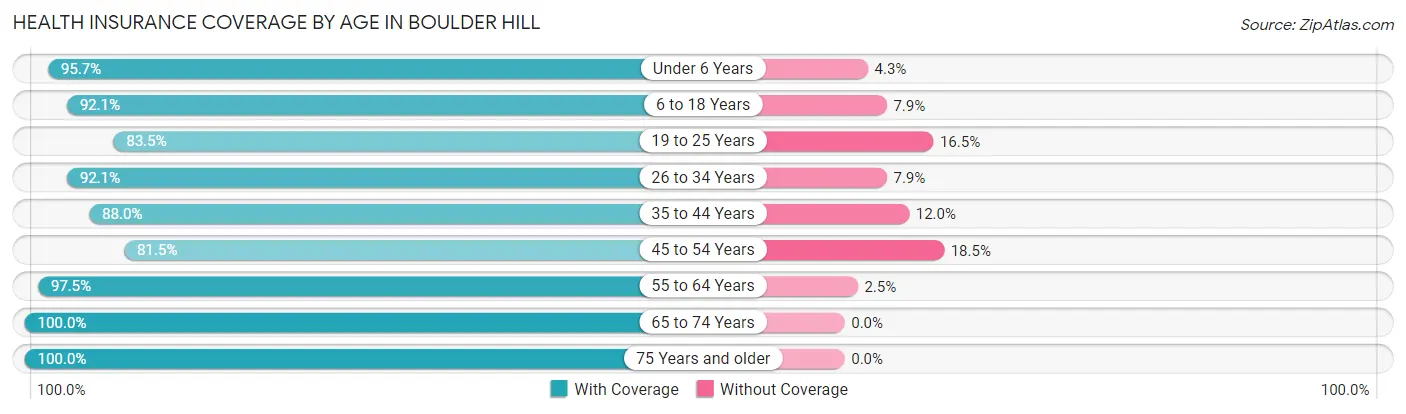 Health Insurance Coverage by Age in Boulder Hill