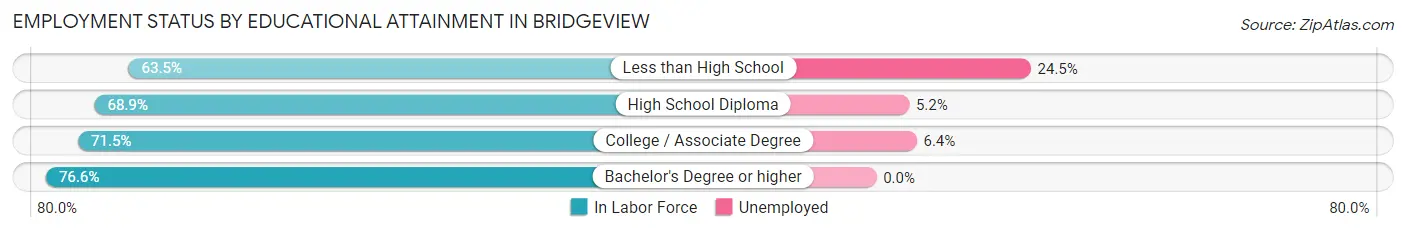 Employment Status by Educational Attainment in Bridgeview