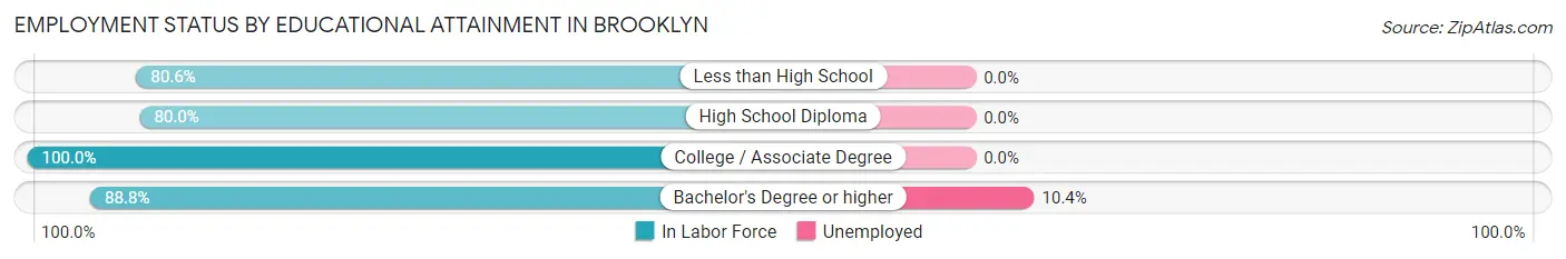 Employment Status by Educational Attainment in Brooklyn