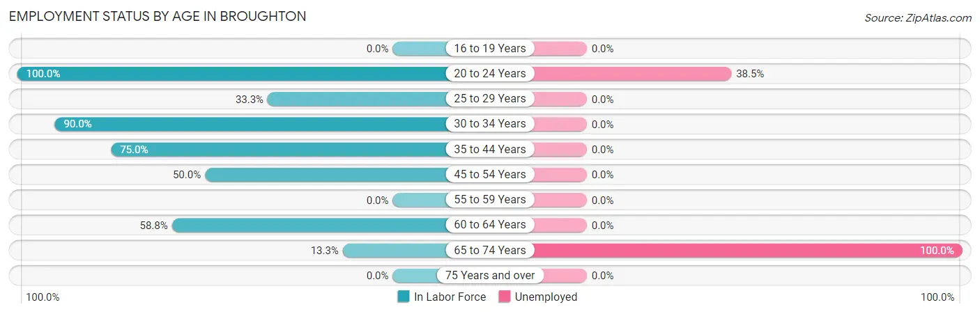 Employment Status by Age in Broughton