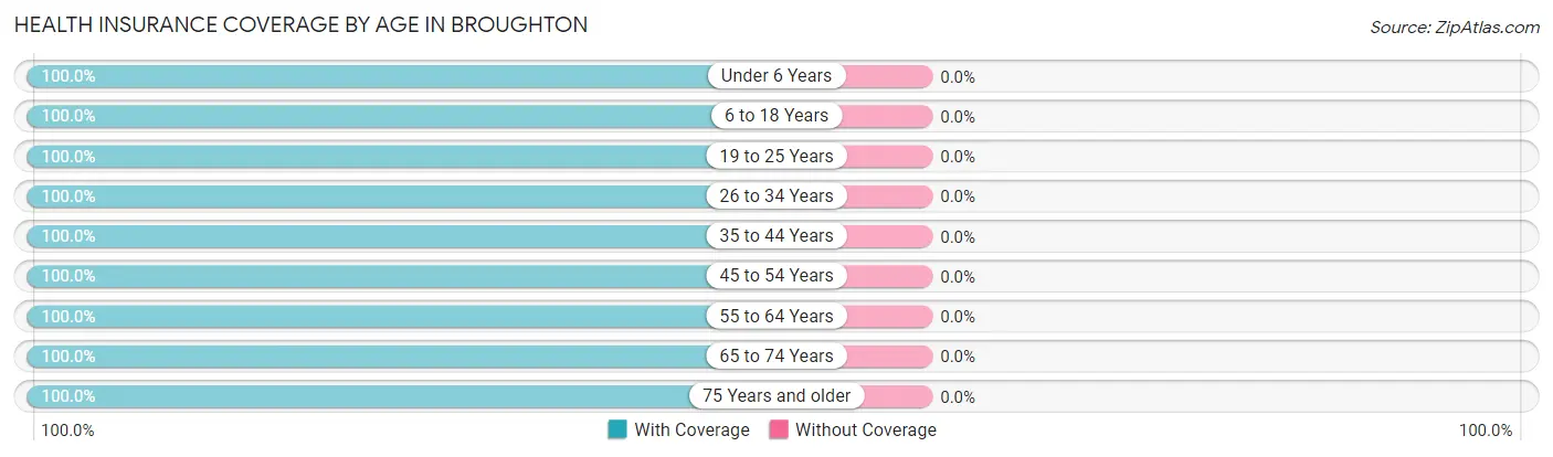 Health Insurance Coverage by Age in Broughton
