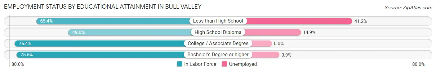 Employment Status by Educational Attainment in Bull Valley