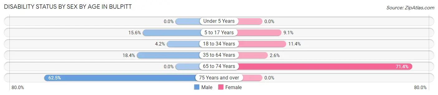 Disability Status by Sex by Age in Bulpitt