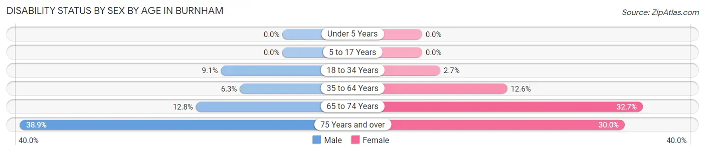 Disability Status by Sex by Age in Burnham