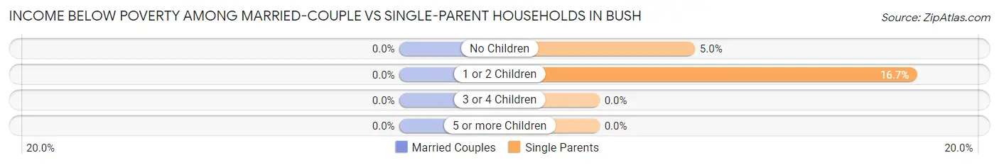 Income Below Poverty Among Married-Couple vs Single-Parent Households in Bush