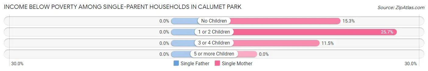 Income Below Poverty Among Single-Parent Households in Calumet Park
