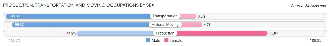 Production, Transportation and Moving Occupations by Sex in Carlinville
