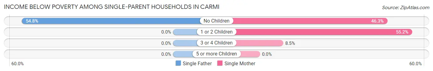Income Below Poverty Among Single-Parent Households in Carmi