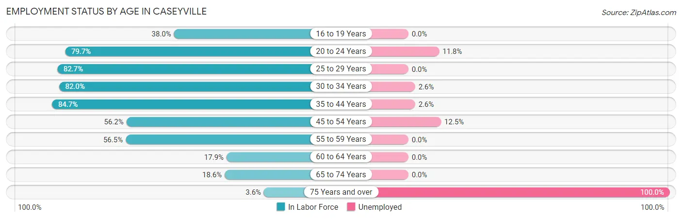 Employment Status by Age in Caseyville