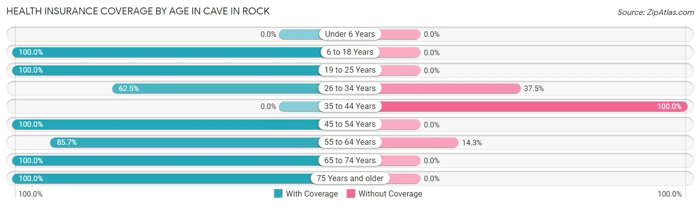 Health Insurance Coverage by Age in Cave In Rock