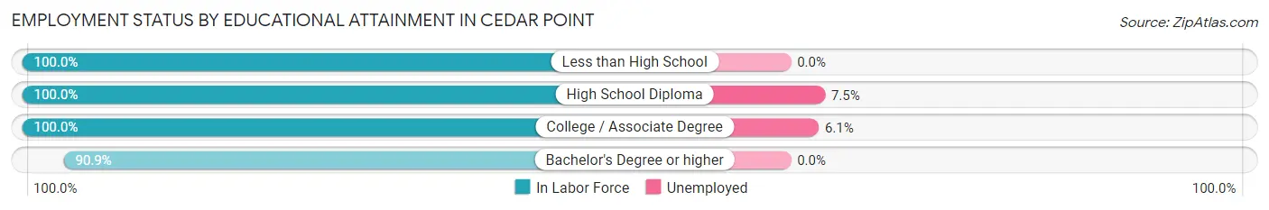 Employment Status by Educational Attainment in Cedar Point