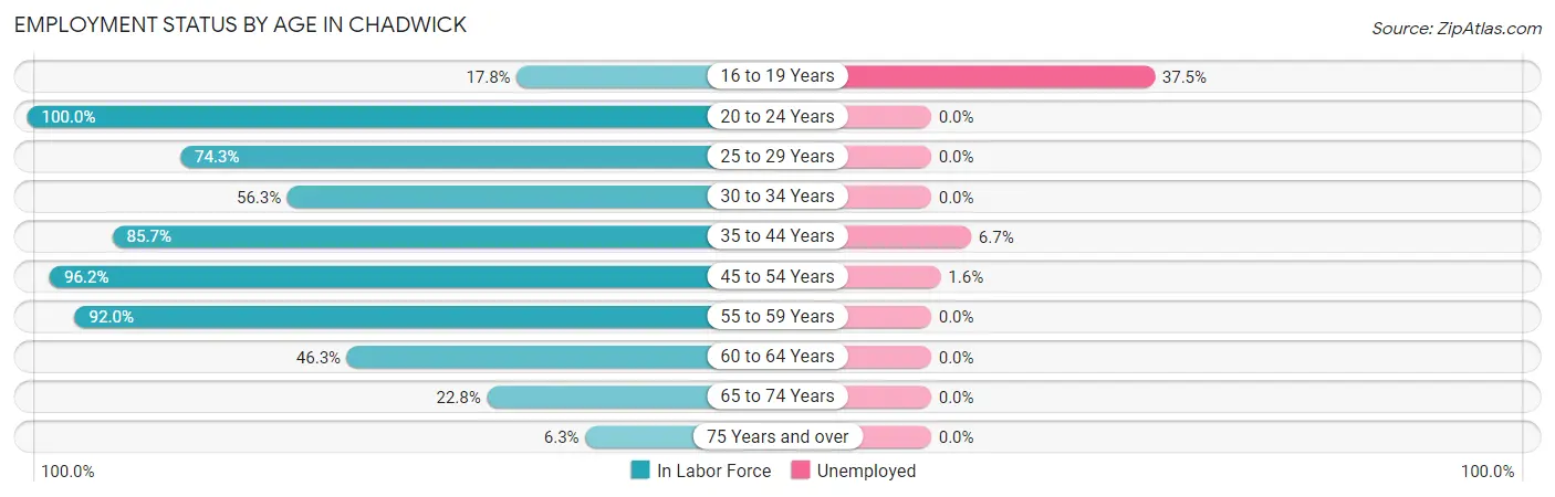 Employment Status by Age in Chadwick