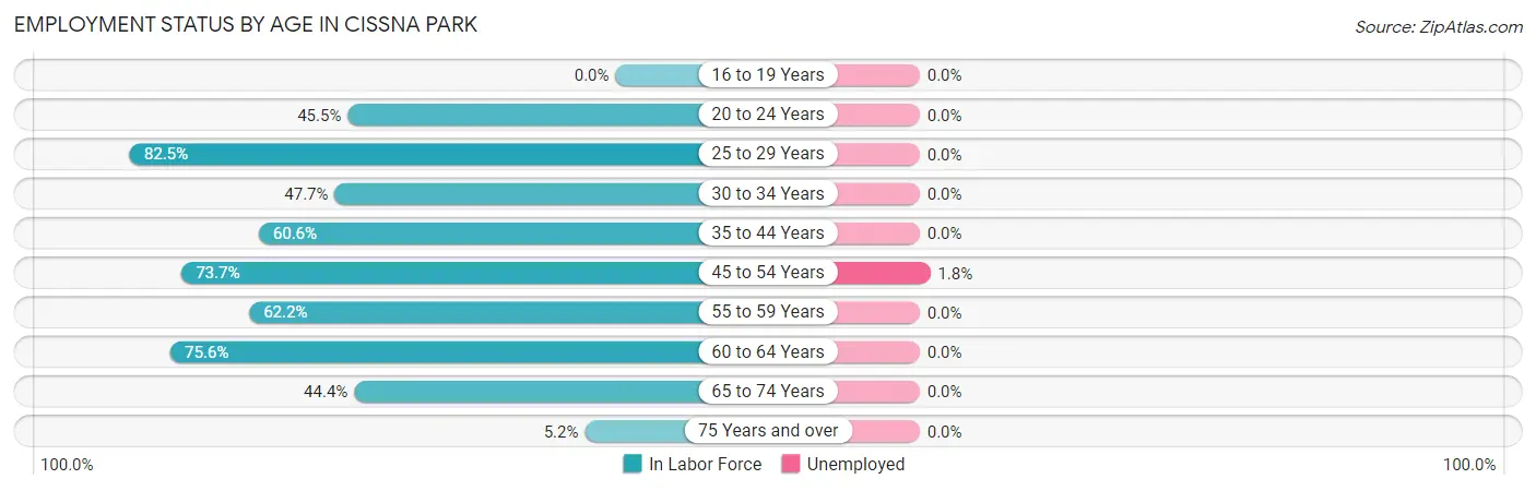 Employment Status by Age in Cissna Park