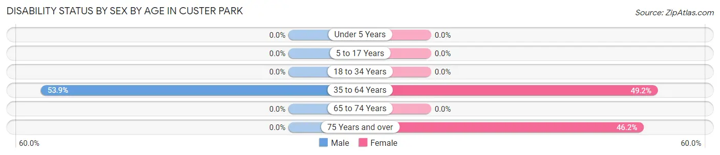 Disability Status by Sex by Age in Custer Park
