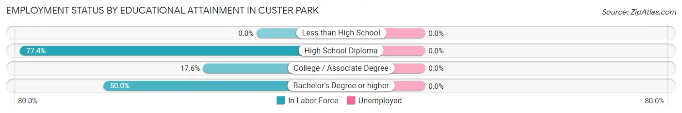 Employment Status by Educational Attainment in Custer Park