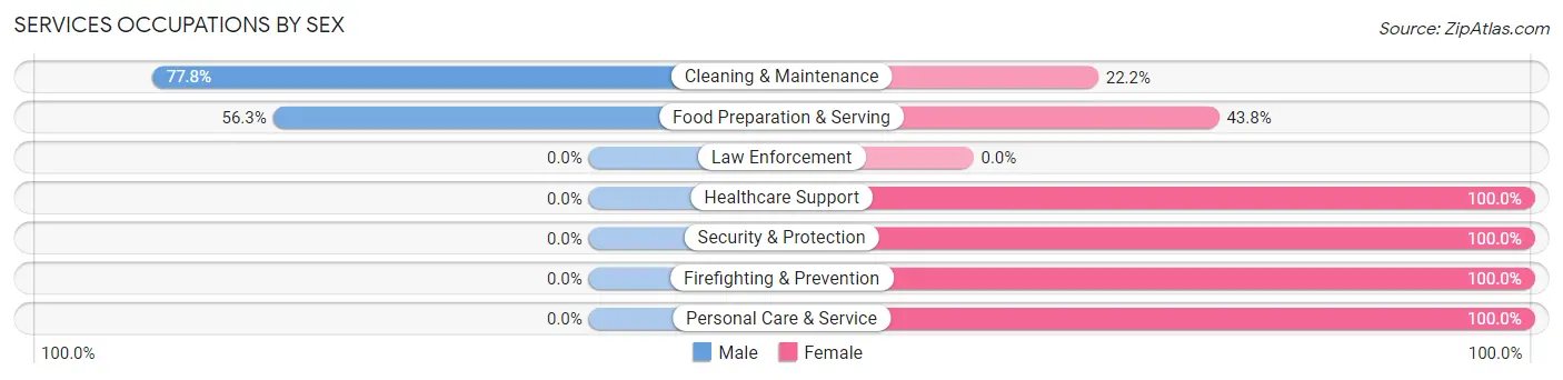 Services Occupations by Sex in Damiansville