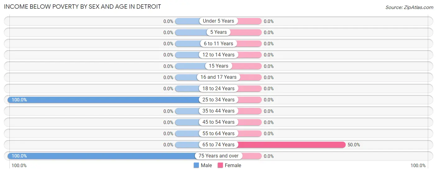 Income Below Poverty by Sex and Age in Detroit