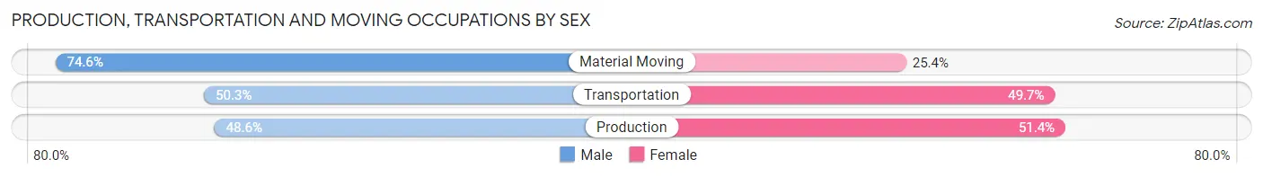 Production, Transportation and Moving Occupations by Sex in Dixmoor