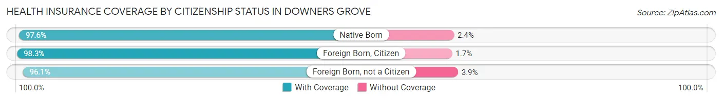 Health Insurance Coverage by Citizenship Status in Downers Grove