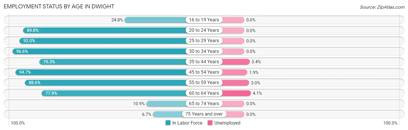 Employment Status by Age in Dwight