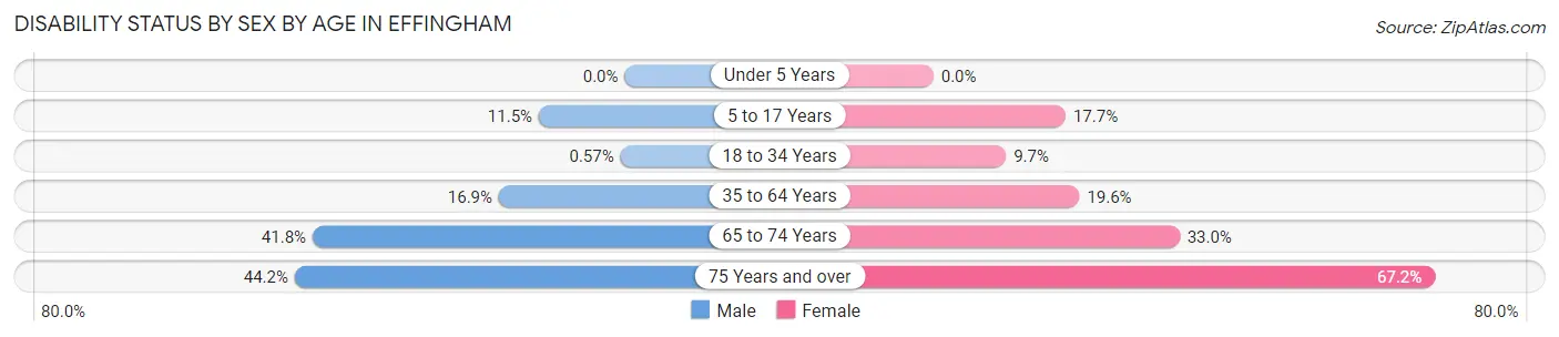 Disability Status by Sex by Age in Effingham