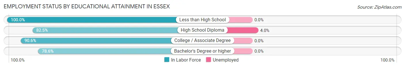 Employment Status by Educational Attainment in Essex