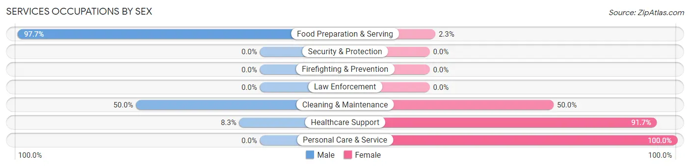 Services Occupations by Sex in Fairmont City