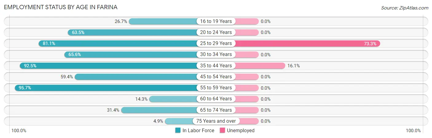 Employment Status by Age in Farina