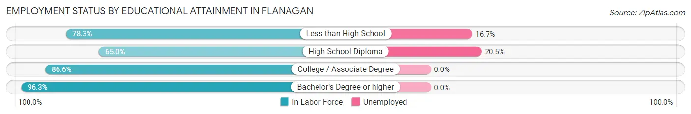 Employment Status by Educational Attainment in Flanagan