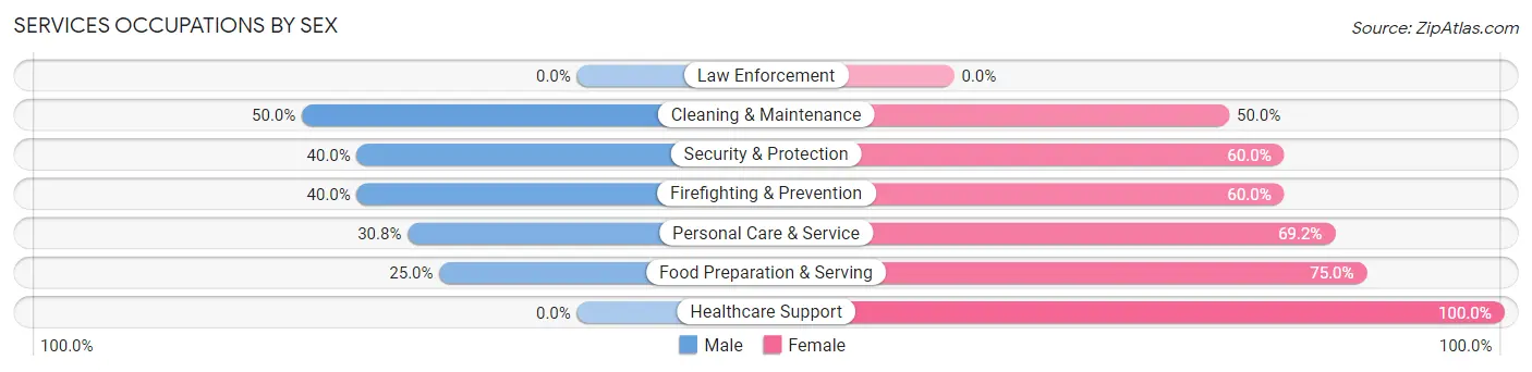 Services Occupations by Sex in Flanagan