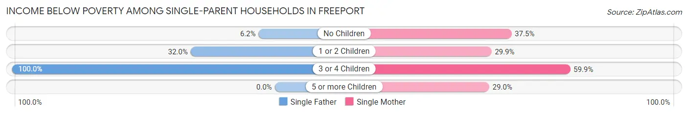 Income Below Poverty Among Single-Parent Households in Freeport