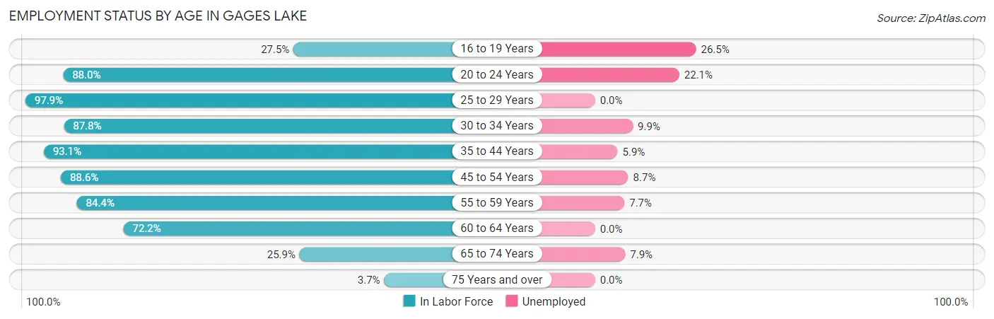 Employment Status by Age in Gages Lake