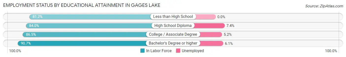 Employment Status by Educational Attainment in Gages Lake