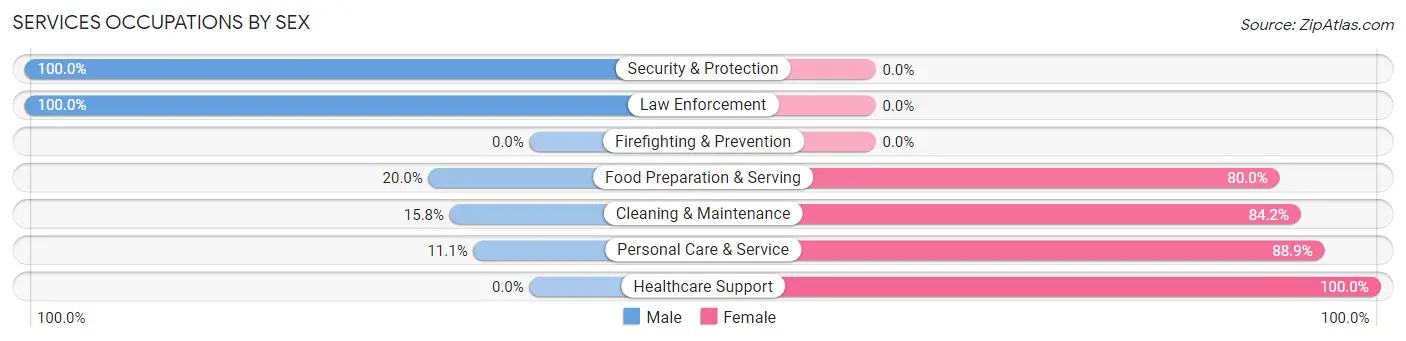 Services Occupations by Sex in Galatia