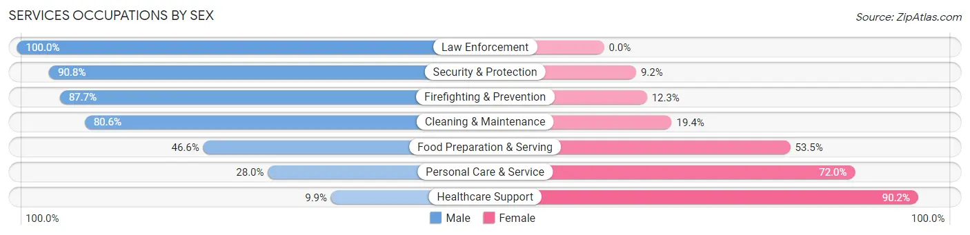 Services Occupations by Sex in Geneva