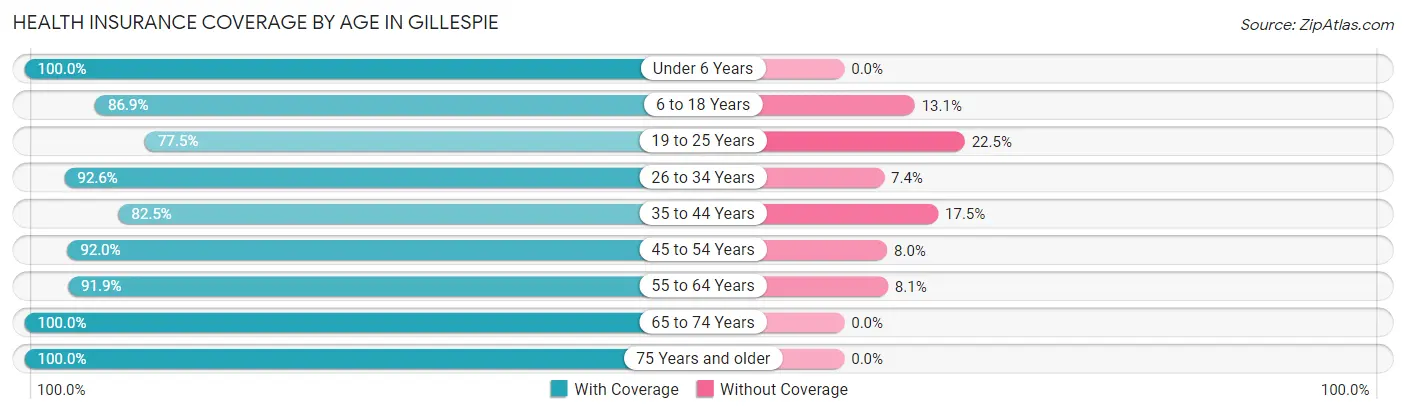 Health Insurance Coverage by Age in Gillespie