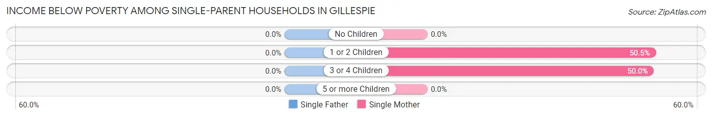 Income Below Poverty Among Single-Parent Households in Gillespie