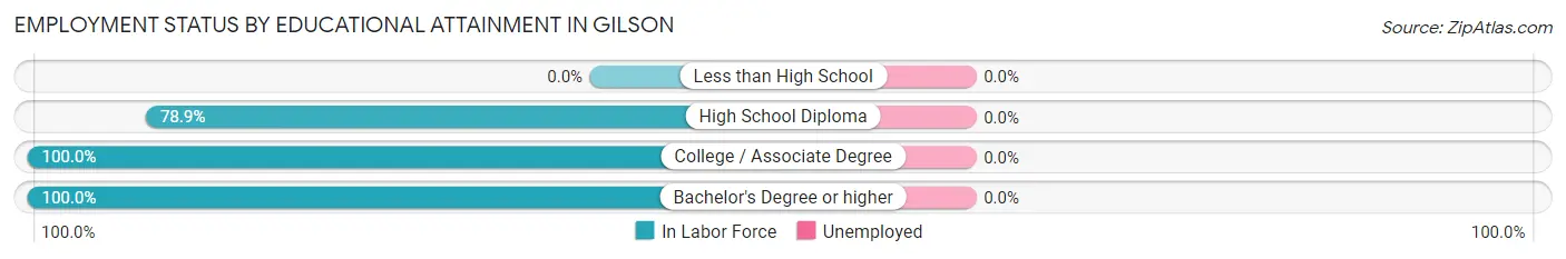 Employment Status by Educational Attainment in Gilson
