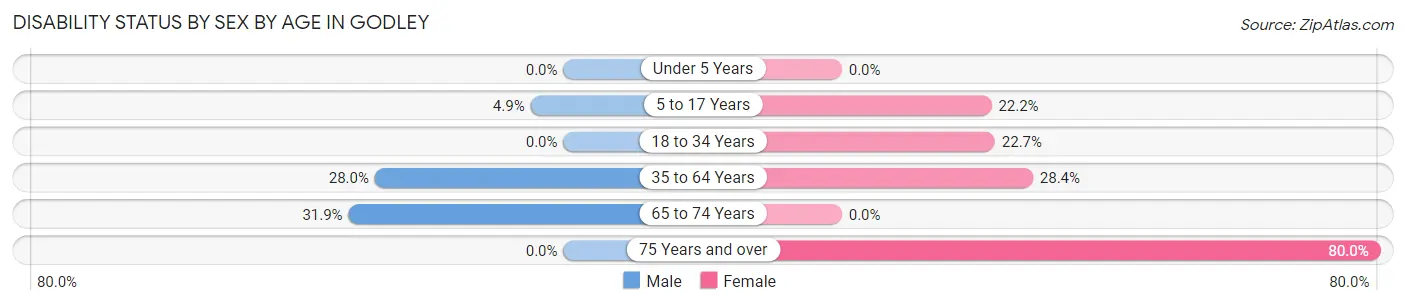 Disability Status by Sex by Age in Godley
