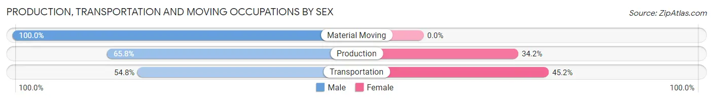 Production, Transportation and Moving Occupations by Sex in Green Oaks
