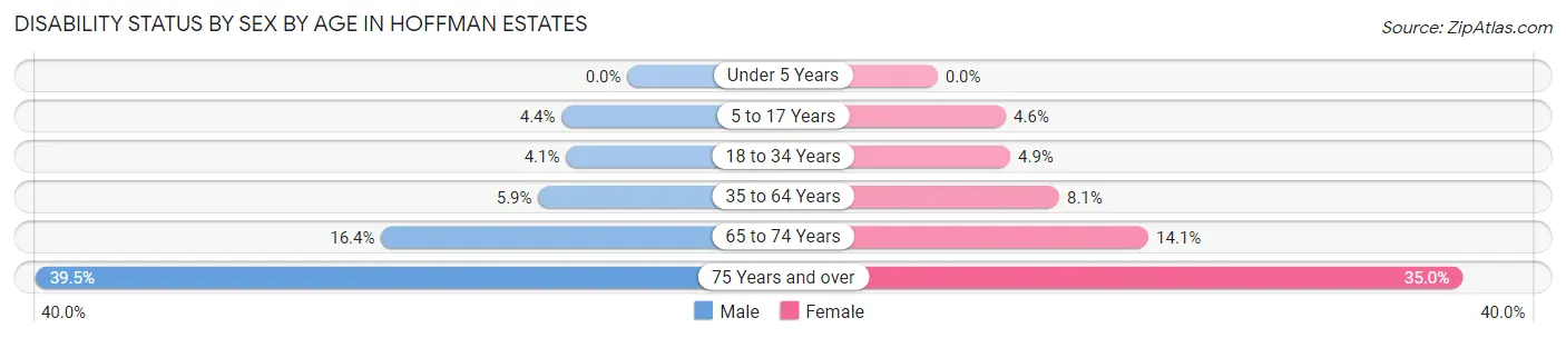 Disability Status by Sex by Age in Hoffman Estates