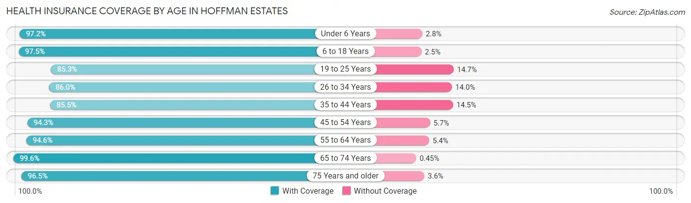 Health Insurance Coverage by Age in Hoffman Estates