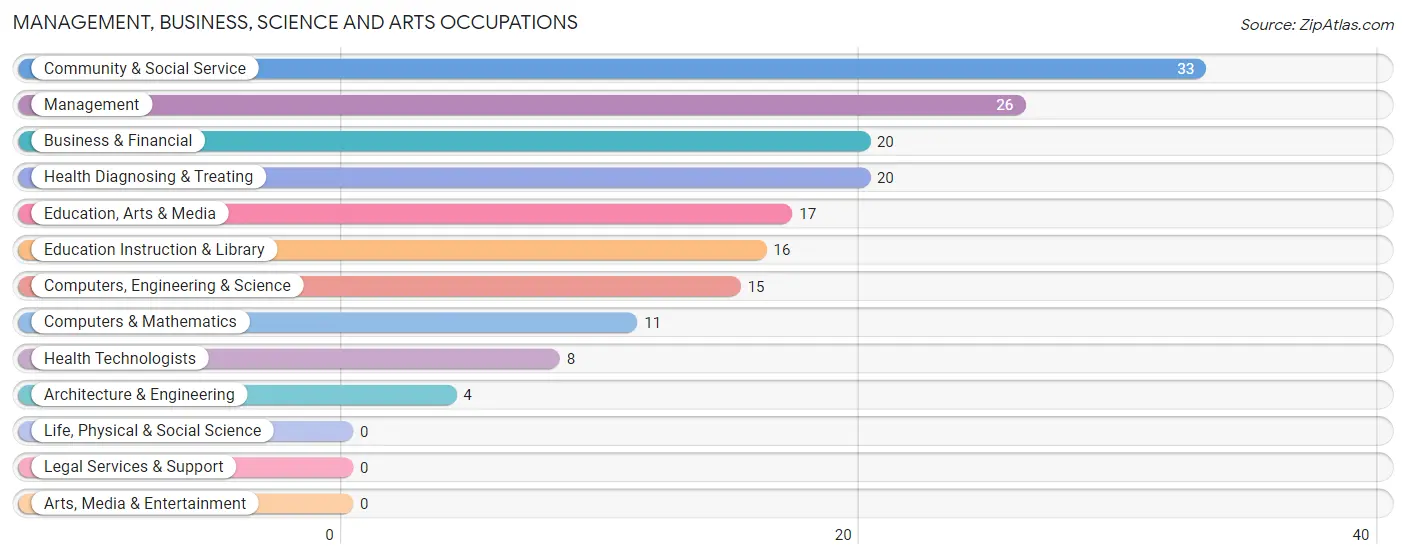 Management, Business, Science and Arts Occupations in Holiday Hills