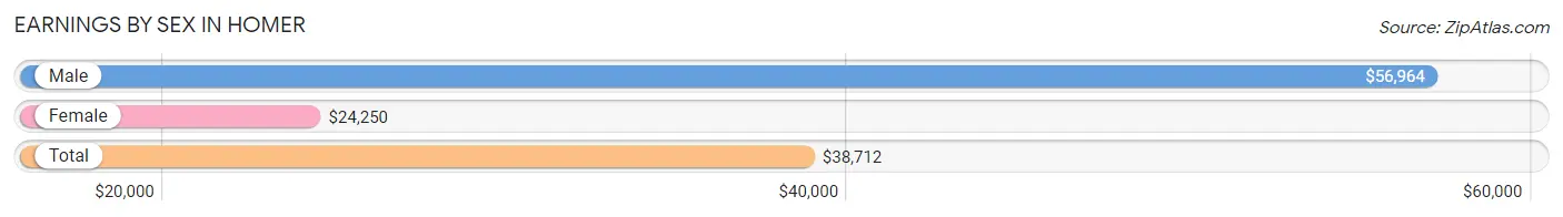 Earnings by Sex in Homer