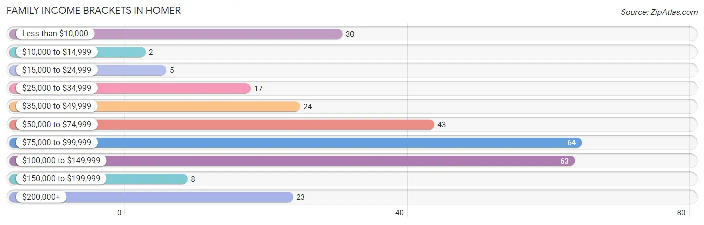 Family Income Brackets in Homer