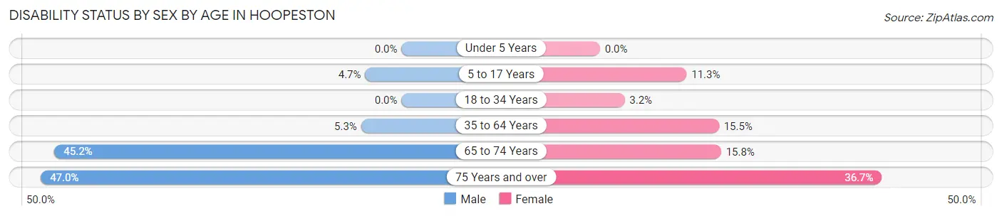 Disability Status by Sex by Age in Hoopeston