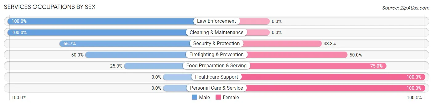 Services Occupations by Sex in Hopewell